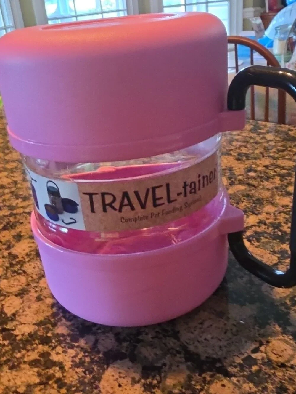 Portable Pink Pet Travel Feeder